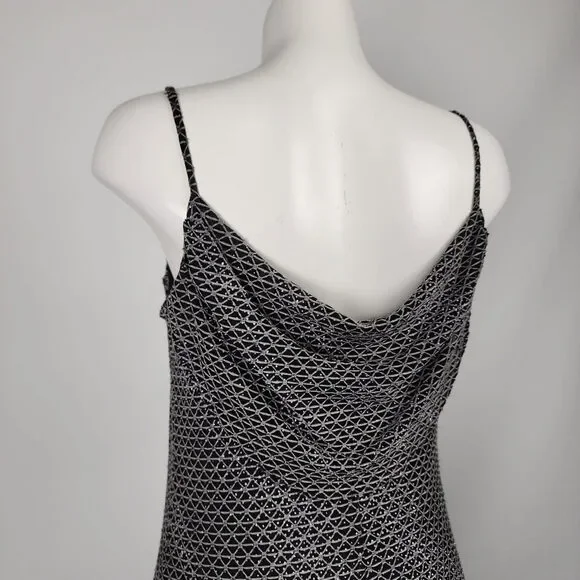 Black & Silver Long Gown Dress Size M - Picture 7 of 11